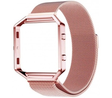 qMust Milanees armband voor Fitbit Blaze met frame - Magnetische sluiting - roze