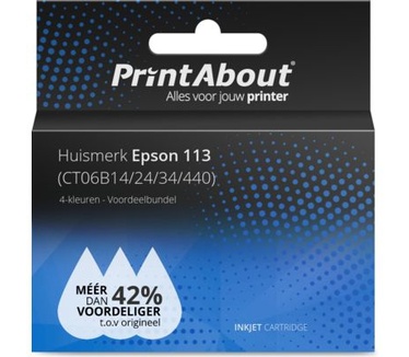 PrintAbout Huismerk Epson 113 (CT06B14/24/34/440) Inktcartridge 4-kleuren Voordeelbundel