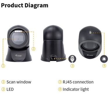 Equip 351027 USB 2D Omnidirectional Desktop Barcode Scanner