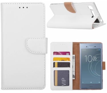 Luxe Lederen Bookcase hoesje voor de Sony Xperia XZ1 - Wit (Sony Xperia XZ1) Wit