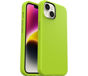 Otterbox OtterBox Symmetry+ hoesje voor iPhone 14 Plus met MagSafe, schokbestendig, valbestendig, dun beschermend hoesje, 3x getest volgens militaire standaard, Antimicrobieel, Lime all yours