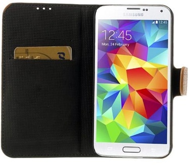 Merkloos Samsung Galaxy S5 (Neo) Stand Case Wereldkaart Design Bruin