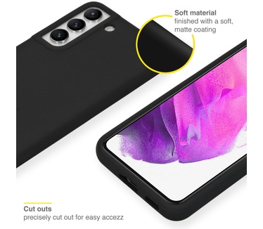 Accezz Liquid Silicone Backcover Samsung Galaxy S22 - Zwart