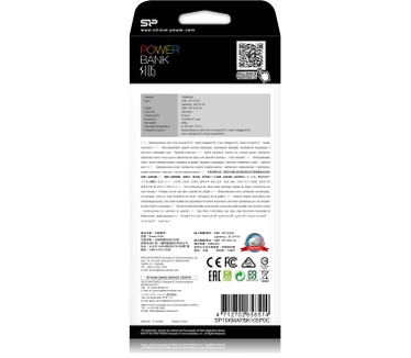 Silicon Power S105 10,000 mAh Powerbank Metallic Zwart