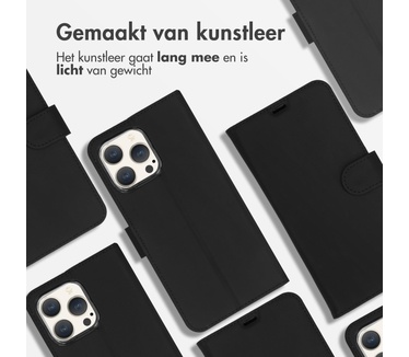 Accezz Wallet Softcase Bookcase iPhone 15 Pro Max - Zwart