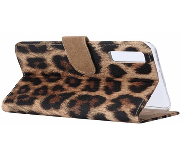 Panter print lederen Bookcase hoesje voor de Samsung Galaxy A7 2018 (Samsung Galaxy A7 2018)