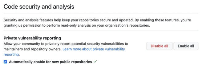 GitHub private vulnerability disclosure