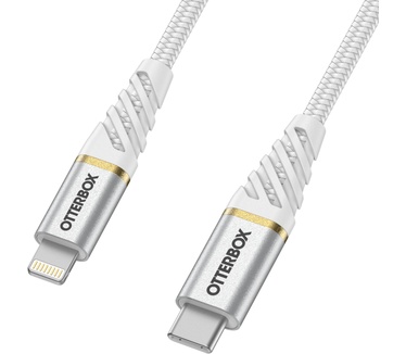 Otterbox Car Charger Bundle USB C 18W USB PD + USB C-Lightning Cable 1M, Cloud Dust White