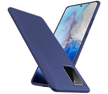 qMust Samsung Galaxy S20 Texture TPU Case - Blauw