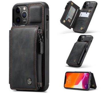 Caseme Apple iPhone 12 Pro Max Back Cover Wallet Case - Zwart