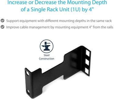 Startech.com Raildiepte adapterset voor server racks 1U
