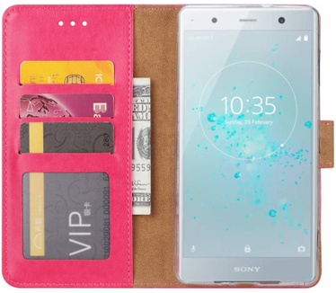 Luxe Lederen Bookcase hoesje voor de Sony Xperia XZ2 Premium - Roze (Sony Xperia XZ2 Premium) Roze