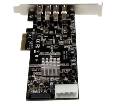 Startech.com 4-poorts PCI Express (PCIe) SuperSpeed USB 3.0 kaartadapter met 2 speciale 5 Gbps kanalen UASP SATA/LP4-voeding