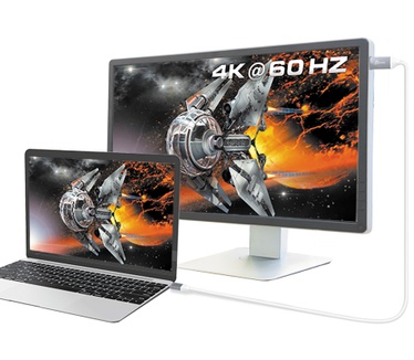 j5create JCC153G-N USB-C™ naar 4K HDMI™ Kabel Grijs, Wit