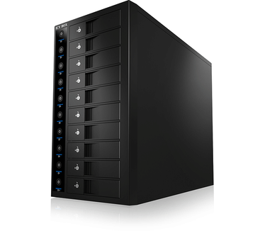 Raidsonic Icy Box 10-bay Extern SINGLE Systeem IB-3810U3, 3.5" Harde schijven, zwart, SATA I/II/III Zwart