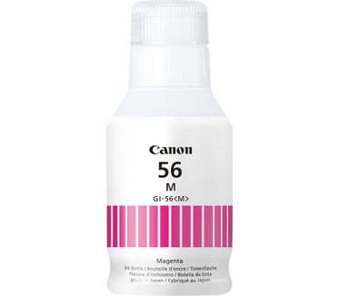 Canon GI-56 M. Printkleuren: Magenta, Merkcompatibiliteit: , Compatibiliteit: MAXIFY GX6050, GX7050. Aantal per verpakking: 1 stuk(s)