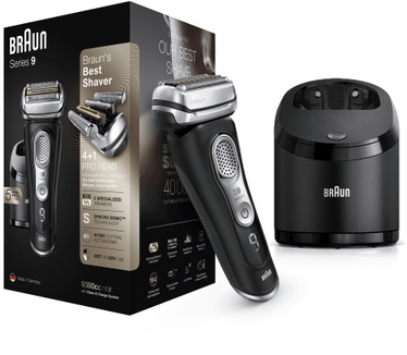 Braun Series 9 9380cc Nieuwste Generatie Elektrisch Scheerapparaat, Clean&Charge-station, Noir