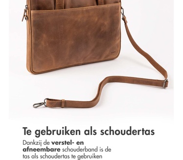 Accezz Leather Laptop schoudertas