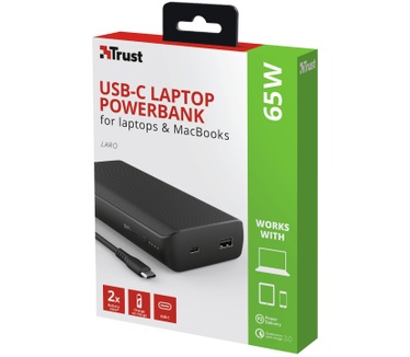 Trust Laro - Laptop Powerbank - voor MacBook - 65W - USB-C - Zwart