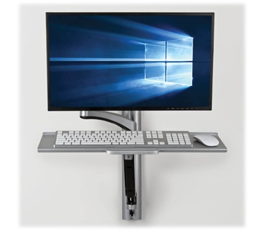 Tripp-Lite Single-Display Sit-Stand Wall-Mount Workstation with Thin-Client Mount