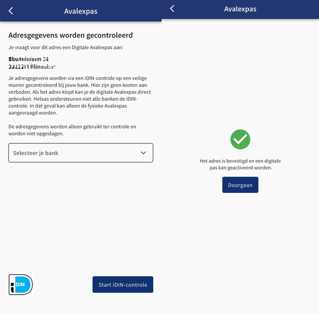 IDIN-verificatie Avalex
