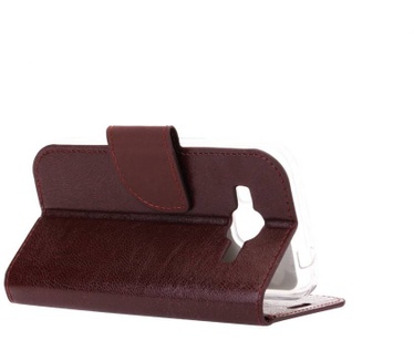 Luxe Lederen Bookcase hoesje voor de Samsung Galaxy Core Prime G360 - Bruin (Samsung Galaxy Core Prime G360) Bruin