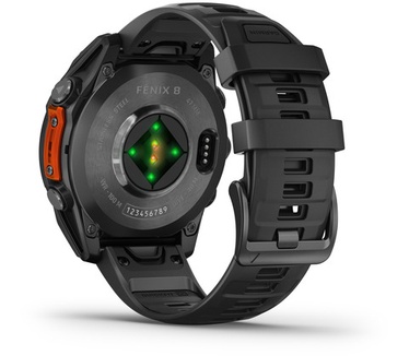 Garmin fēnix 8, 47mm, RVS body, Gorilla Glass, Grijs (Zwart)