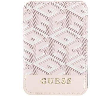 Guess G-Cube PU Leather Pasjes houder voor Apple MagSafe - Roze