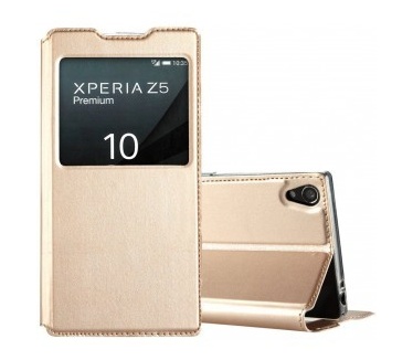 KLD Window Leather Case Sony Xperia Z5 Premium - Sun Series - Gold