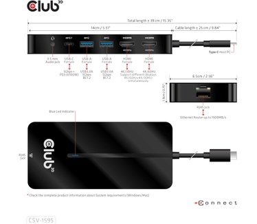 Club 3D USB Gen1 Type-C 7-in-1 hub