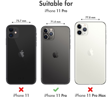 Selencia Echt Lederen Bookcase iPhone 11 Pro - Zwart