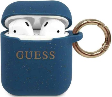 Guess Silicone Case voor Apple Airpods 1 & 2 - Blauw Blauw