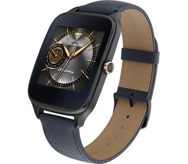 Asus Zenwatch 2 (leren band) Zwart (Beige, Blauw)