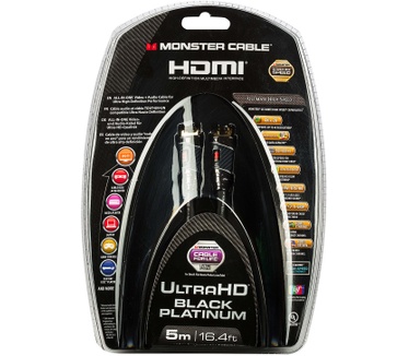 Monster Black Platinum UHD/4K HDMI kabel met HEC ondersteuning - 5 meter