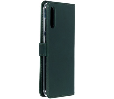 Selencia Echt Lederen Bookcase Samsung Galaxy A70 - Groen