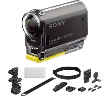 Sony HDR-AS30V Actiecamcorder met Wi-Fi en GPS + fietsbevestigingsset Zwart