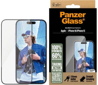 PanzerGlass iPhone 16 Gehard Glas Edge to Edge Screenprotector