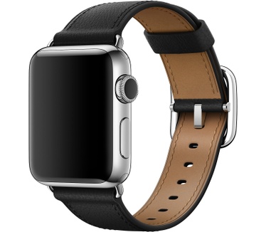 Apple Zwart bandje, klassieke gesp (38 mm)