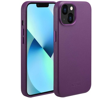 Accezz MagSafe Leather Backcover iPhone 13 - Paars