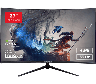 27" RAIDER 75Hz CURVED GAMING Zwart