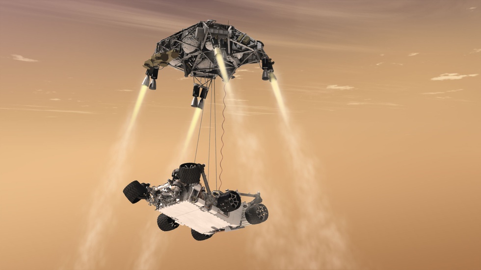Illustratie van Sky Crane-manoeuvre