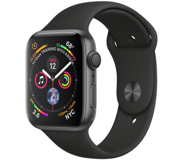 Apple Watch Series 4 (Sportbandje, 44mm) Grijs (Zwart)