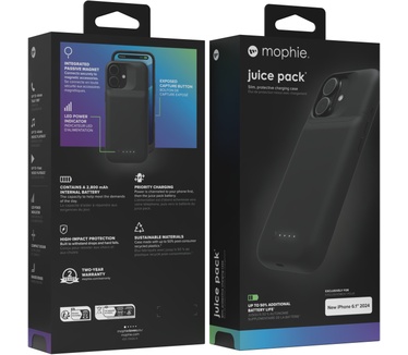 Mophie Juice Pack TPU Back Cover - Apple iPhone 16 Zwart
