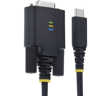 Startech.com 2m USB-C naar Serieel Adapter Kabel, COM Retentie, FTDI Chipset, USB Type-C naar DB9 RS232 Male, Status LEDs, Verwisselbare DB9 Schroeven en Moeren