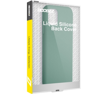 Accezz Liquid Silicone Backcover iPhone 13 Mini - Donkergroen