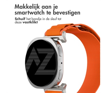 Accezz Nylon Alpine bandje voor de Samsung Galaxy Watch 9 (40/44mm) / Watch 8 (40/44mm) / Classic (46mm) - Oranje