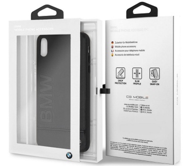 BMW Signature Leather Hard Case - iPhone XS Max (6.5'') - Zwart  Zwart