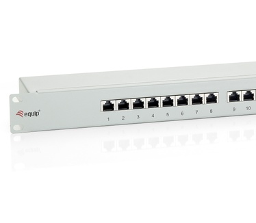 Equip 16-Port Cat.6 Shielded Patch Panel, Light Grey