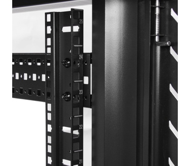 Startech.com 32U 19" Server Rack Cabinet, Verstelbare Diepte 15,2 - 81,2cm (6-32"), Flat Pack, Vergrendelbare 4-Post Server Kast voor Netwerk/Data/AV Apparatuur met Glazen Deur & Wielen, Max 800kg
