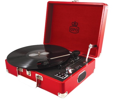 GPO Retro ATTACHERED Kofferplatenspeler met ingebouwde speakers